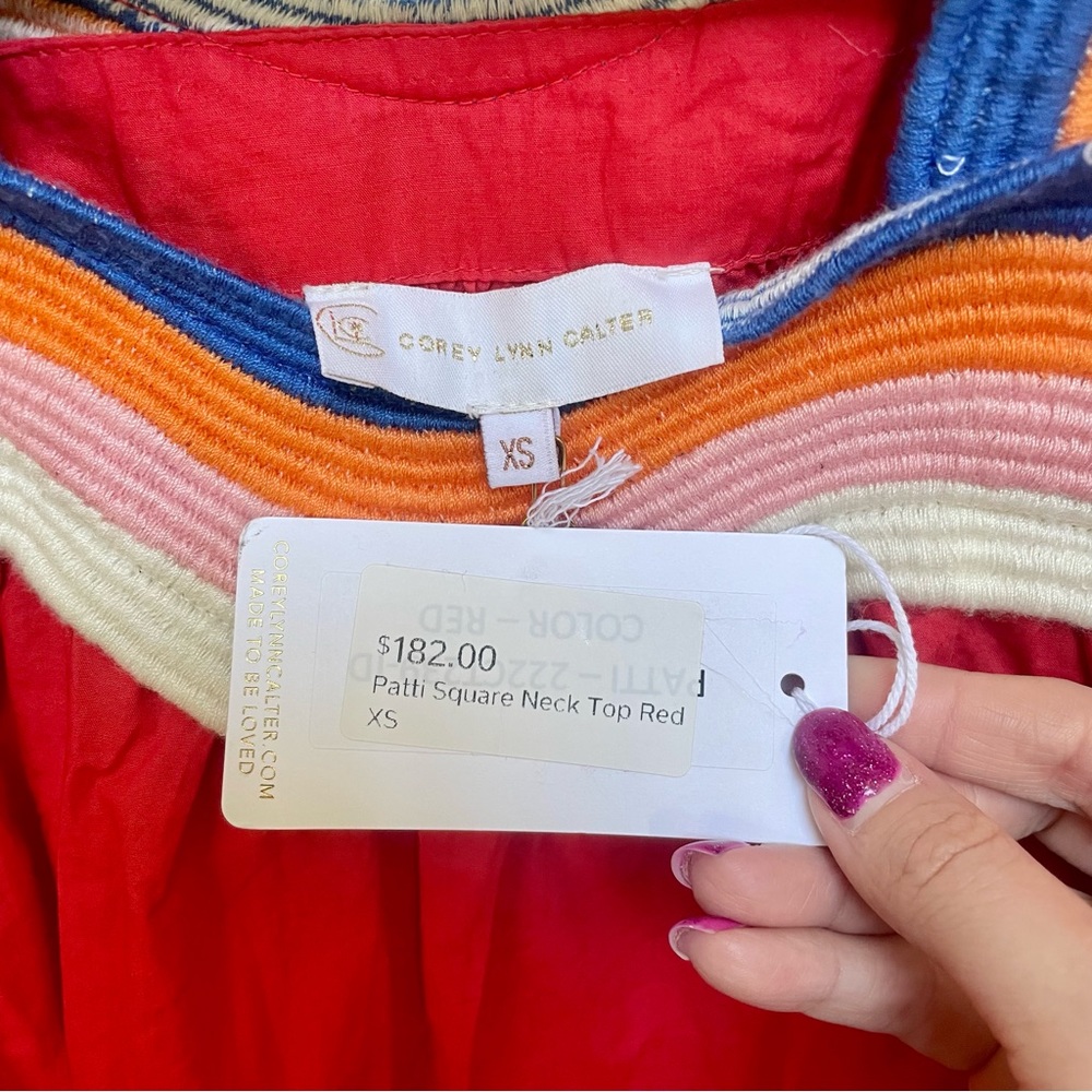 CLC Corey Lynn Calter Patti Square Neck Top Red Women’s Size XS NEW WITH TAGS - Picture 2 of 5